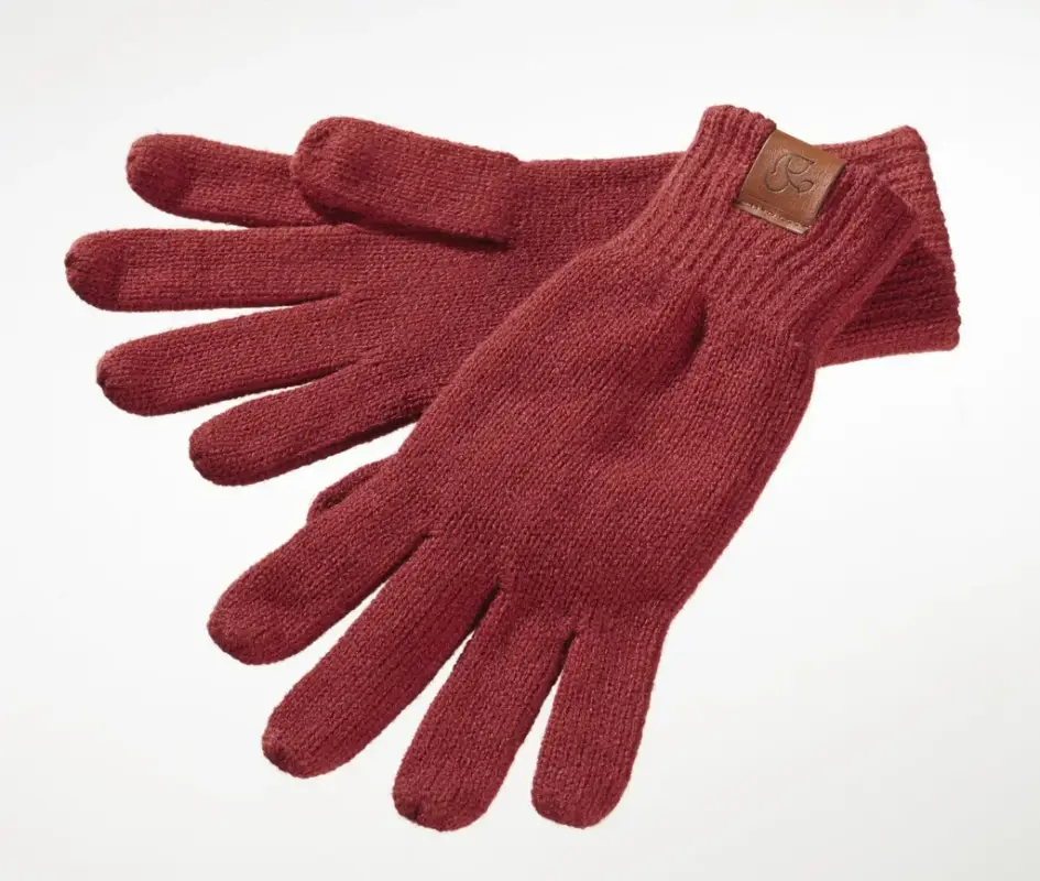 Saisonangebot Strickhandschuhe, Farbe rot/braun, Einheitsgröße