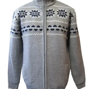 Strickjacke gefüttert, Farbe hellgrau, Gr.5XL Preis Gesenkt