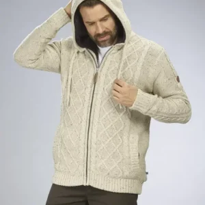 Strickjacke mit Berberfleece, Farbe beige/braun, Gr.M Top-Seller