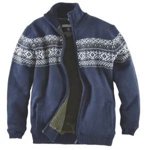 Top-Angebot Strickjacke mit Berberfleece, Farbe marine, Gr.3XL