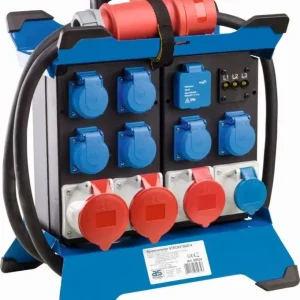 Stromverteiler Stecky DUO 4, 6x Schutzkontakt, 1x CEE400V16A 2xCEE400V32A, 1xCEE 230V3polig, 2x USB, Phasenanzeige, FI40A, 3,4m Must-Have