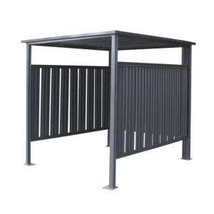 Zertifiziert Westmann Fahrradgarage und Unterstand Fieta, 180×203×210 cm, Anthrazit – Stahl mit Lamellenwänden