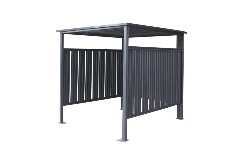 Zertifiziert Westmann Fahrradgarage und Unterstand Fieta, 180×203×210 cm, Anthrazit – Stahl mit Lamellenwänden