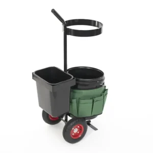 Westmann Gartenwagen Universal, 56×40×104 cm, Schwarz/Grün – mit zwei Behältern und Werkzeugtasche Nur Für Kurze Zeit