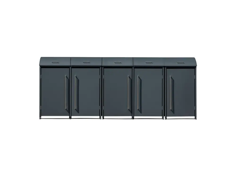 Westmann Mülltonnenbox Moderna 5er anthrazit (5× 240 L) Neu