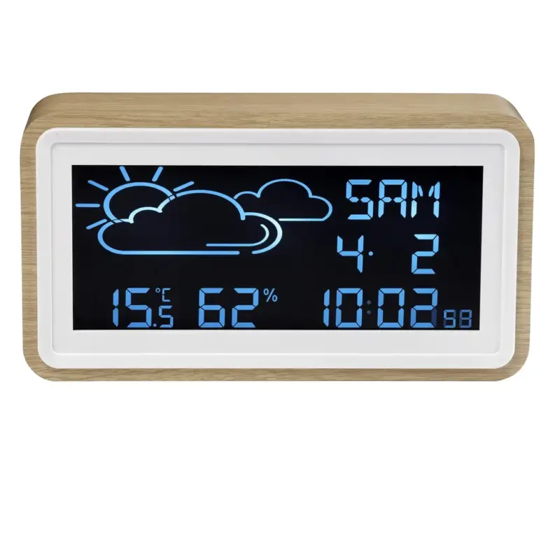 Rabatt Wetterstation mit Funkuhr, Wecker und 2 USB Ladebuchsen