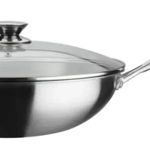 Wokpfanne, ca. 5.2 l mit Glasdeckel Asia Preis Gesenkt