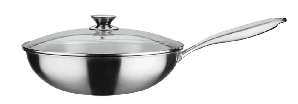 Wokpfanne, ca. 5.2 l mit Glasdeckel Asia Preis Gesenkt