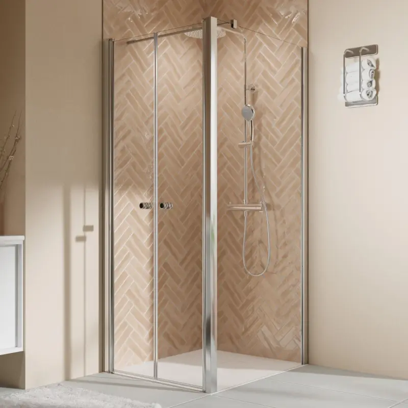 Breuer Elana 2.0 rund Seitenwand für Pendeltür Wandanschlag rechts Klarglas hell 80 cm - Alu Chromeffekt Super-Preis