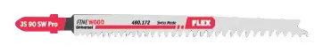 Flex Stichsägeblätter mit progressiver Verzahnung für sehr saubere, gerade Schnitte bis 65 mm in Holz 90 mm Angebot