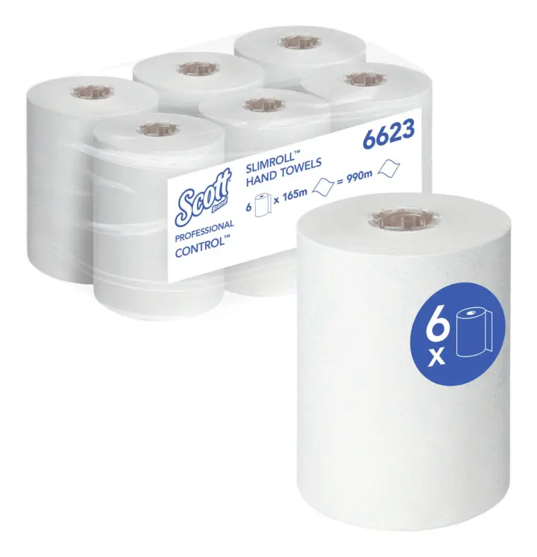 Preis Gesenkt Scott Control 6623 weiß 1-lagig L165 m x B198mm Rollenhandtuch 6 Rollen(Verpackungseinheit: 6Rollen)
