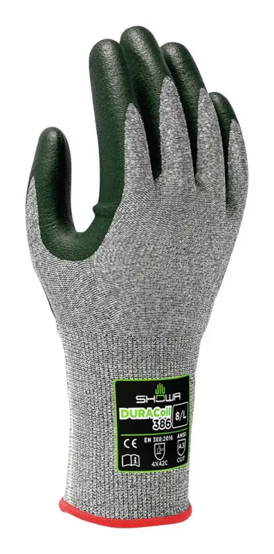 Zertifiziert Showa Schnittschutzhandschuh DURACoil 386 Größe S(Verpackungseinheit: 10Paar)