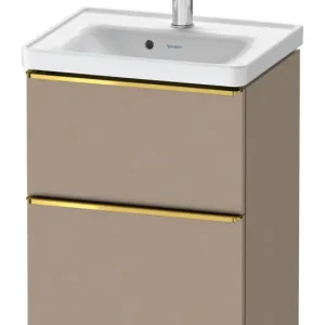 Mega-Angebot Duravit D-Neo Waschtischunterschrank mit 2 Auszügen Griff Gold Poliert 484 x 625 x 372 mm - Leinen Matt