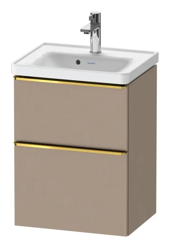 Mega-Angebot Duravit D-Neo Waschtischunterschrank mit 2 Auszügen Griff Gold Poliert 484 x 625 x 372 mm - Leinen Matt