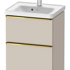 Solange Der Vorrat Reicht Duravit D-Neo Waschtischunterschrank mit 2 Auszügen Griff Gold Poliert 484 x 625 x 372 mm - Taupe Matt