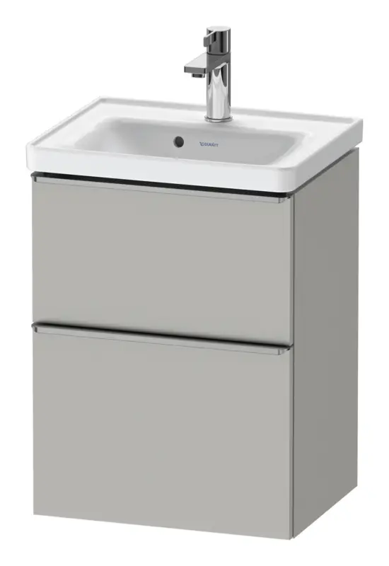 Highlight Duravit D-Neo Waschtischunterschrank mit 2 Auszügen Griff Edelstahl Gebürstet 484 x 625 x 372 mm - Betongrau Matt