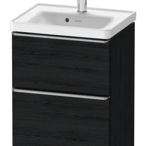 Echt Duravit D-Neo Waschtischunterschrank mit 2 Auszügen Griff Edelstahl Gebürstet 484 x 625 x 372 mm - Eiche Schwarz Matt