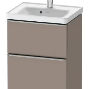 Beliebt Duravit D-Neo Waschtischunterschrank mit 2 Auszügen Griff Edelstahl Gebürstet 484 x 625 x 372 mm - Basalt Matt