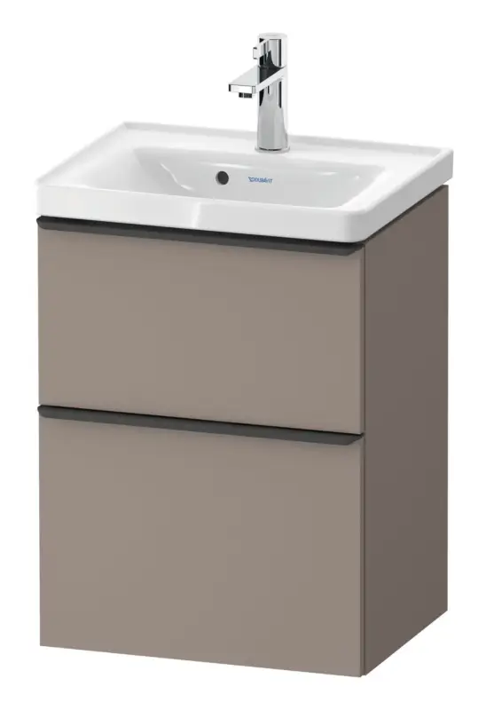 Neue Ware Duravit D-Neo Waschtischunterschrank mit 2 Auszügen Griff Diamantschwarz Matt 484 x 625 x 372 mm - Basalt Matt