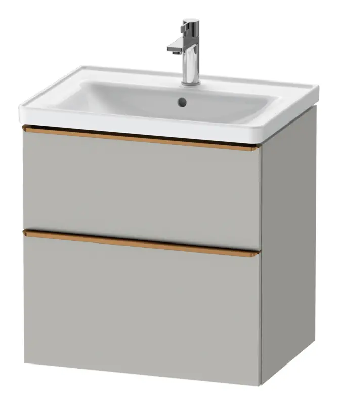 Neue Ware Duravit D-Neo Waschtischunterschrank mit 2 Auszügen Griff Bronze Gebürstet 634 x 625 x 452 mm - Betongrau Matt