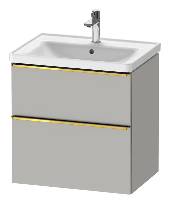 Billig Duravit D-Neo Waschtischunterschrank mit 2 Auszügen Griff Gold Poliert 634 x 625 x 452 mm - Betongrau Matt