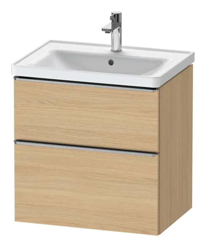 Versand Am Gleichen Tag Duravit D-Neo Waschtischunterschrank mit 2 Auszügen Griff Edelstahl Gebürstet 634 x 625 x 452 mm - Eiche Natur Matt