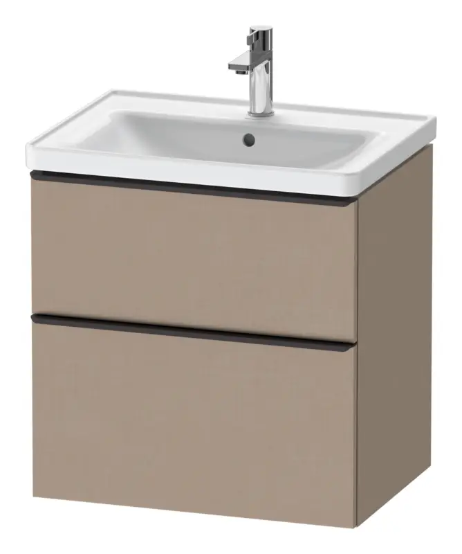 Duravit D-Neo Waschtischunterschrank mit 2 Auszügen Griff Diamantschwarz Matt 634 x 625 x 452 mm - Leinen Matt Garantierte Lieferung