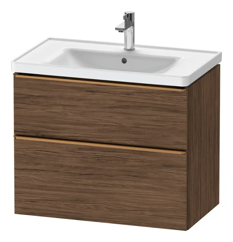 Sale Duravit D-Neo Waschtischunterschrank für 236780 mit 2 Auszügen Griff Bronze Gebürstet 784 x 625 x 452 mm - Nussbaum dunkel Matt