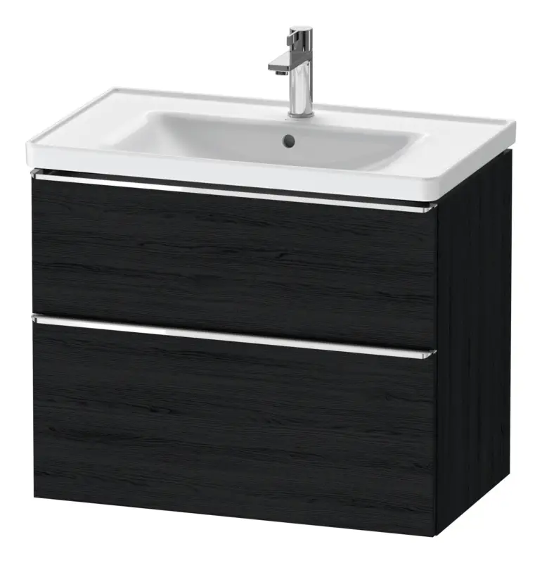 Meistverkauft Duravit D-Neo Waschtischunterschrank für 236780 mit 2 Auszügen Griff Chrom Hochglanz 784 x 625 x 452 mm - Eiche Schwarz Matt