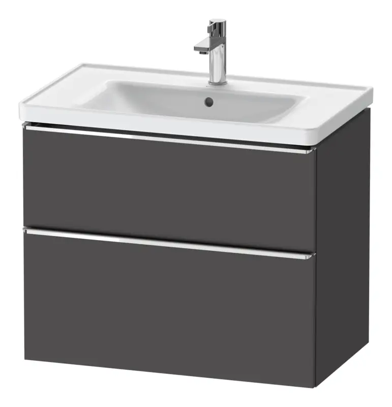 Markenware Duravit D-Neo Waschtischunterschrank für 236780 mit 2 Auszügen Griff Chrom Hochglanz 784 x 625 x 452 mm - Graphit Matt