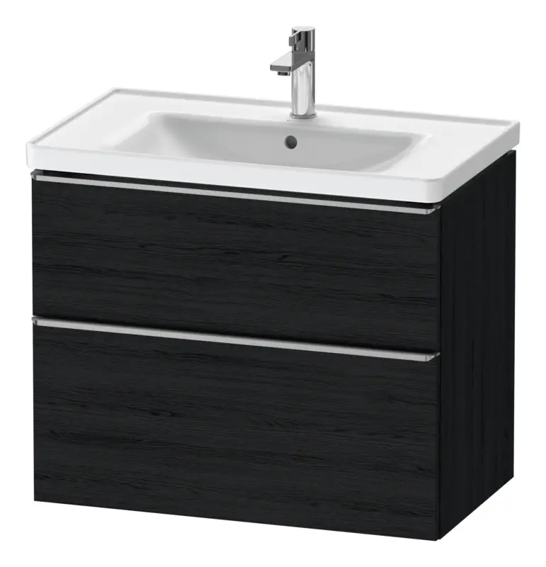 Begrenztes Angebot Duravit D-Neo Waschtischunterschrank für 236780 mit 2 Auszügen Griff Edelstahl Gebürstet 784 x 625 x 452 mm - Eiche Schwarz Matt