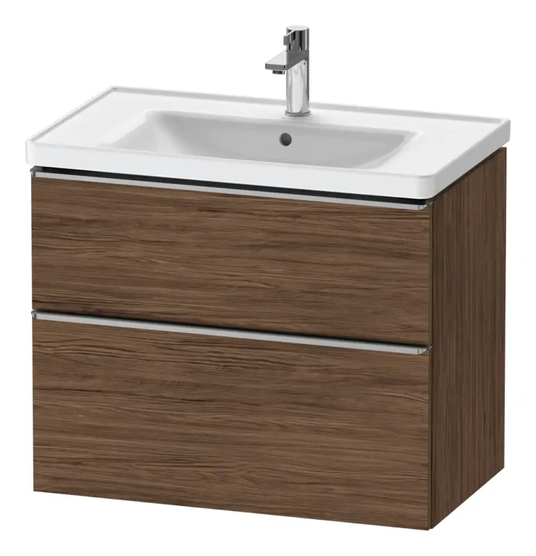 Duravit D-Neo Waschtischunterschrank für 236780 mit 2 Auszügen Griff Edelstahl Gebürstet 784 x 625 x 452 mm - Nussbaum dunkel Matt Bestpreis