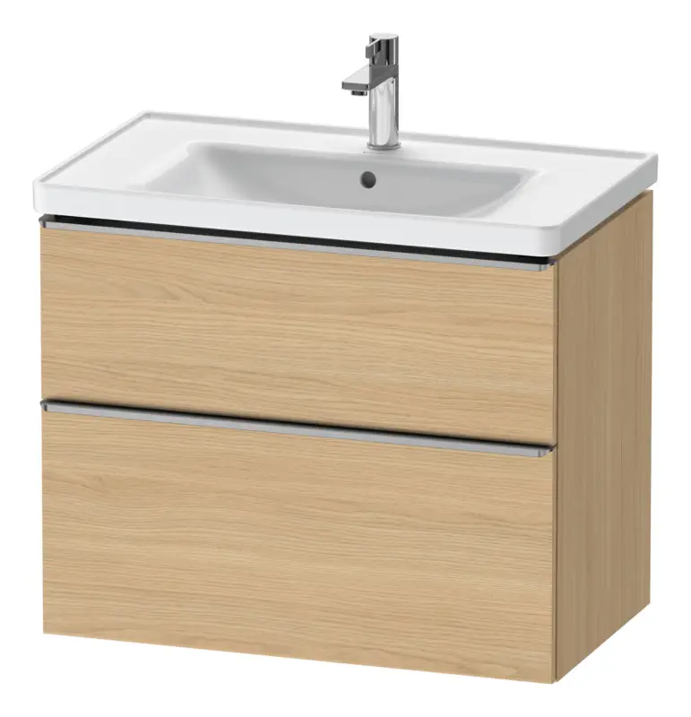 Schnäppchen Duravit D-Neo Waschtischunterschrank für 236780 mit 2 Auszügen Griff Edelstahl Gebürstet 784 x 625 x 452 mm - Eiche Natur Matt