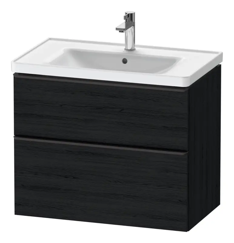 Duravit D-Neo Waschtischunterschrank für 236780 mit 2 Auszügen Griff Diamantschwarz Matt 784 x 625 x 452 mm - Eiche Schwarz Matt Online Kaufen