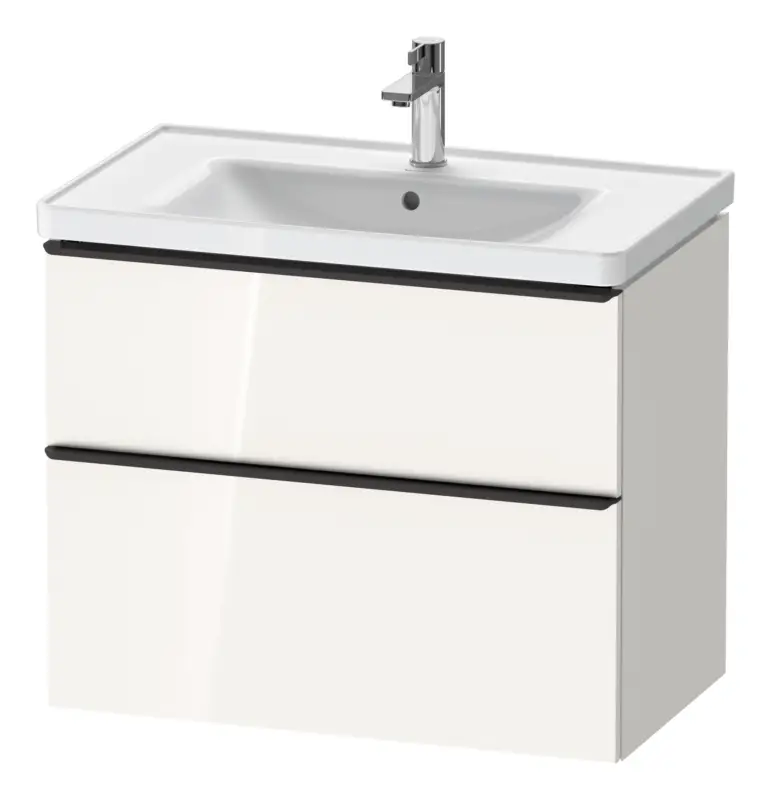 Duravit D-Neo Waschtischunterschrank für 236780 mit 2 Auszügen Griff Diamantschwarz Matt 784 x 625 x 452 mm - Weiß Hochglanz Markenprodukt