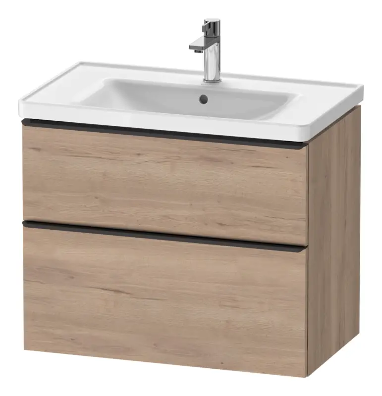 Sonderaktion Duravit D-Neo Waschtischunterschrank für 236780 mit 2 Auszügen Griff Diamantschwarz Matt 784 x 625 x 452 mm - Eiche Marmoriert Matt