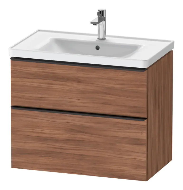 Duravit D-Neo Waschtischunterschrank für 236780 mit 2 Auszügen Griff Diamantschwarz Matt 784 x 625 x 452 mm - Nussbaum Natur Matt Bestpreis