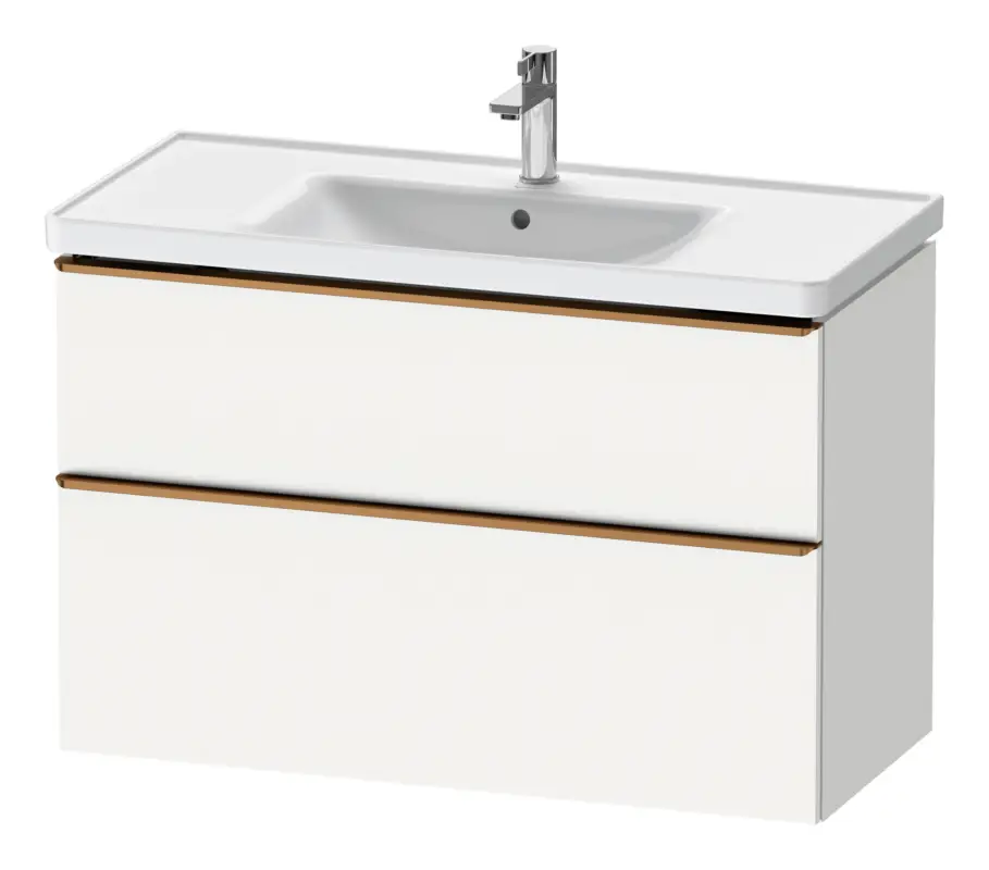 Neu Duravit D-Neo Waschtischunterschrank mit 2 Auszügen Griff Bronze Gebürstet 984 x 625 x 452 mm - Weiß Matt