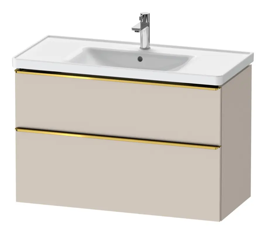 Meistverkauft Duravit D-Neo Waschtischunterschrank mit 2 Auszügen Griff Gold Poliert 984 x 625 x 452 mm - Taupe Matt