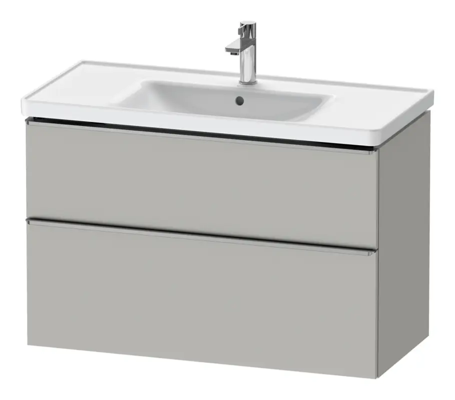 Duravit D-Neo Waschtischunterschrank mit 2 Auszügen Griff Edelstahl Gebürstet 984 x 625 x 452 mm - Betongrau Matt Preisreduziert