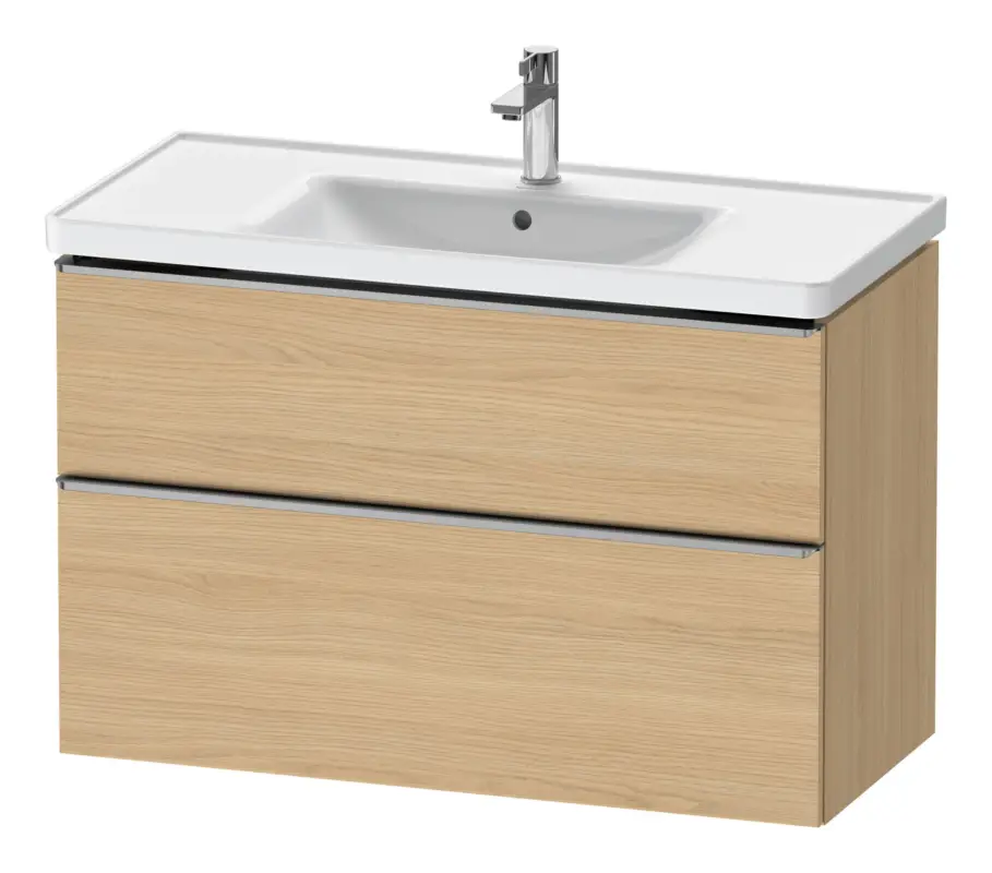 Duravit D-Neo Waschtischunterschrank mit 2 Auszügen Griff Edelstahl Gebürstet 984 x 625 x 452 mm - Eiche Natur Matt Direkt Vom Hersteller
