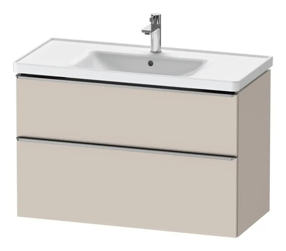 Super-Preis Duravit D-Neo Waschtischunterschrank mit 2 Auszügen Griff Edelstahl Gebürstet 984 x 625 x 452 mm - Taupe Matt