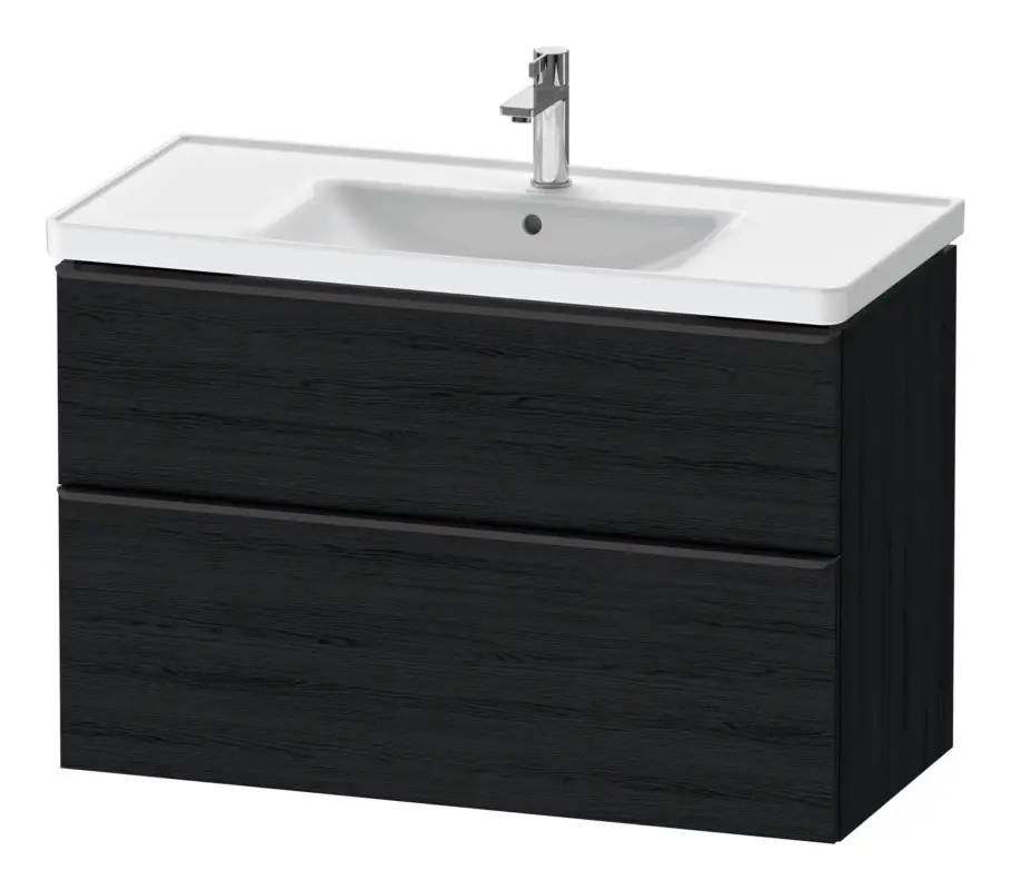Garantierte Lieferung Duravit D-Neo Waschtischunterschrank mit 2 Auszügen Griff Diamantschwarz Matt 984 x 625 x 452 mm - Eiche Schwarz Matt