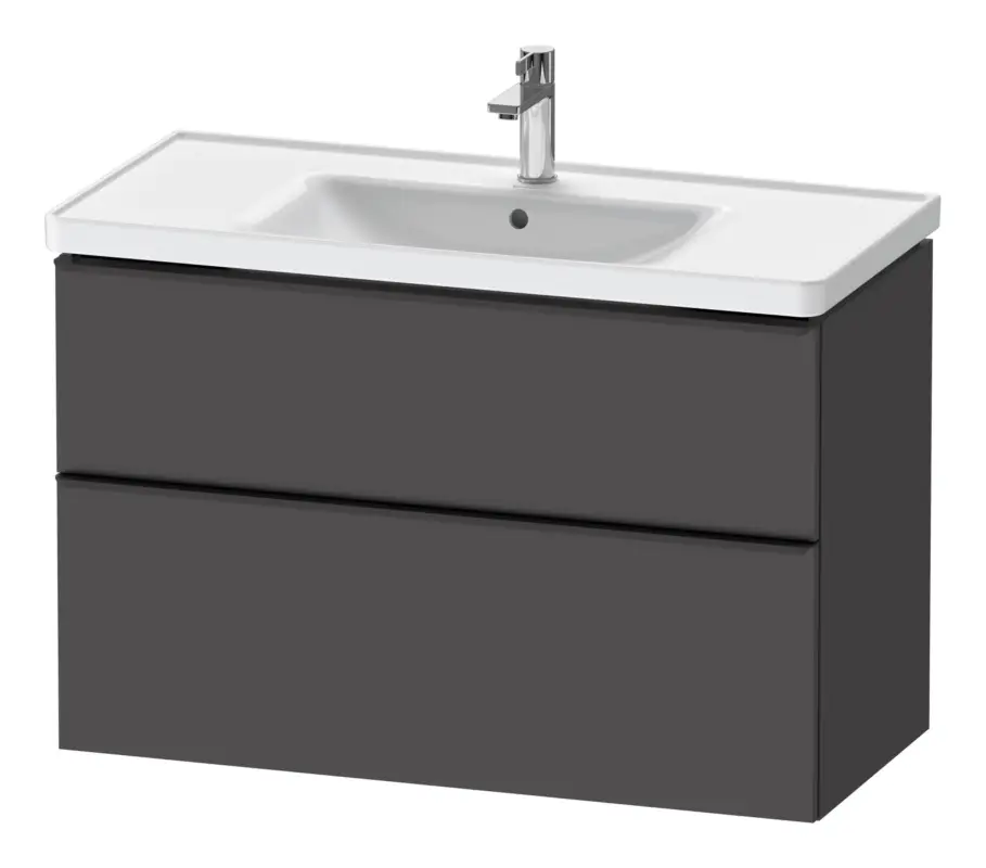 Sichere Zahlung Duravit D-Neo Waschtischunterschrank mit 2 Auszügen Griff Diamantschwarz Matt 984 x 625 x 452 mm - Graphit Matt