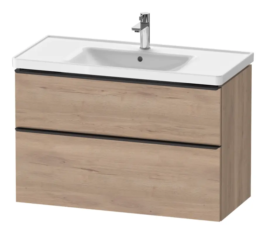 Duravit D-Neo Waschtischunterschrank mit 2 Auszügen Griff Diamantschwarz Matt 984 x 625 x 452 mm - Eiche Marmoriert Matt Sofort Bestellen