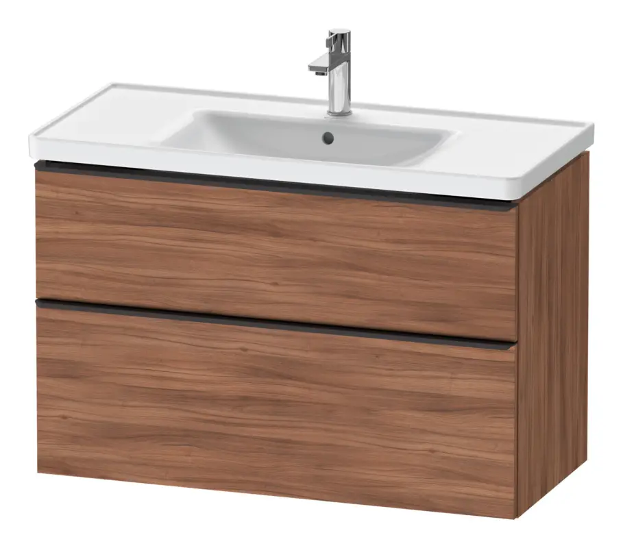 Duravit D-Neo Waschtischunterschrank mit 2 Auszügen Griff Diamantschwarz Matt 984 x 625 x 452 mm - Nussbaum Natur Matt Nur Für Kurze Zeit
