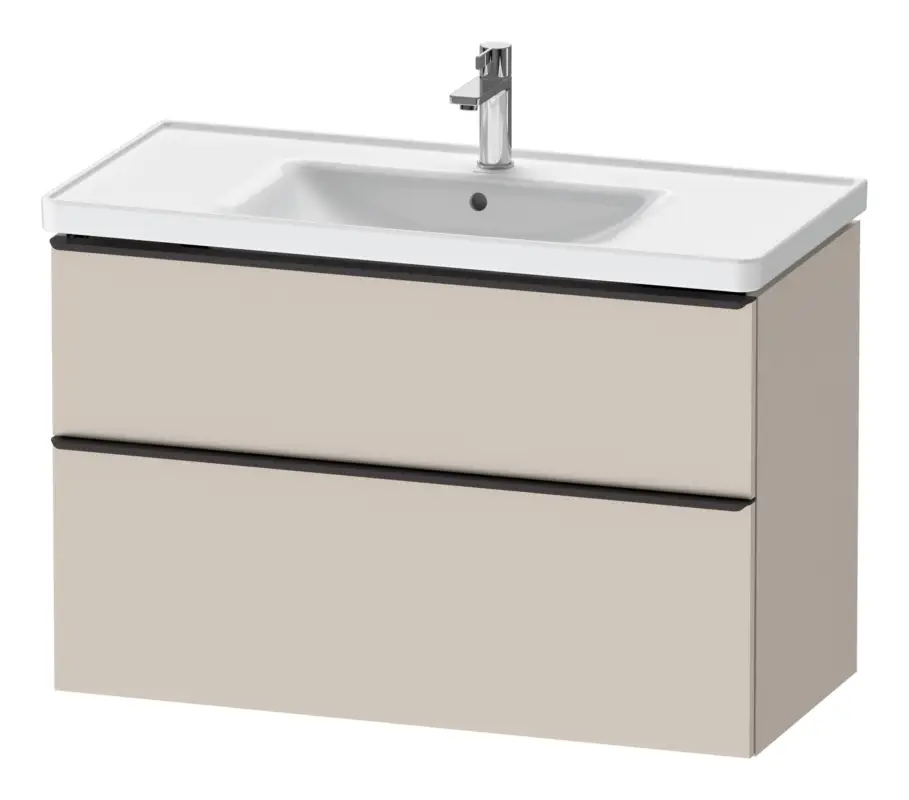Duravit D-Neo Waschtischunterschrank mit 2 Auszügen Griff Diamantschwarz Matt 984 x 625 x 452 mm - Taupe Matt Rabatt