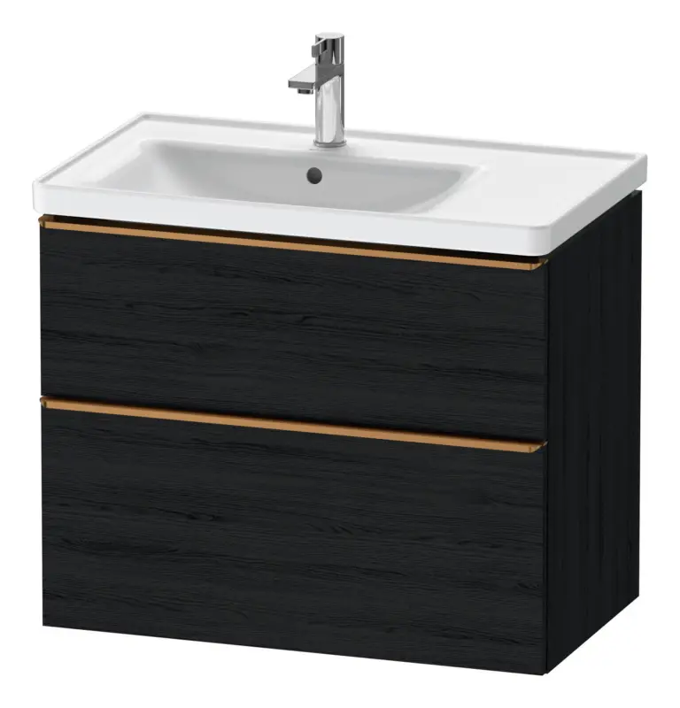 Duravit D-Neo Waschtischunterschrank für 236980 mit 2 Auszügen Griff Bronze Gebürstet 784 x 625 x 452 mm - Eiche Schwarz Matt Zertifiziert