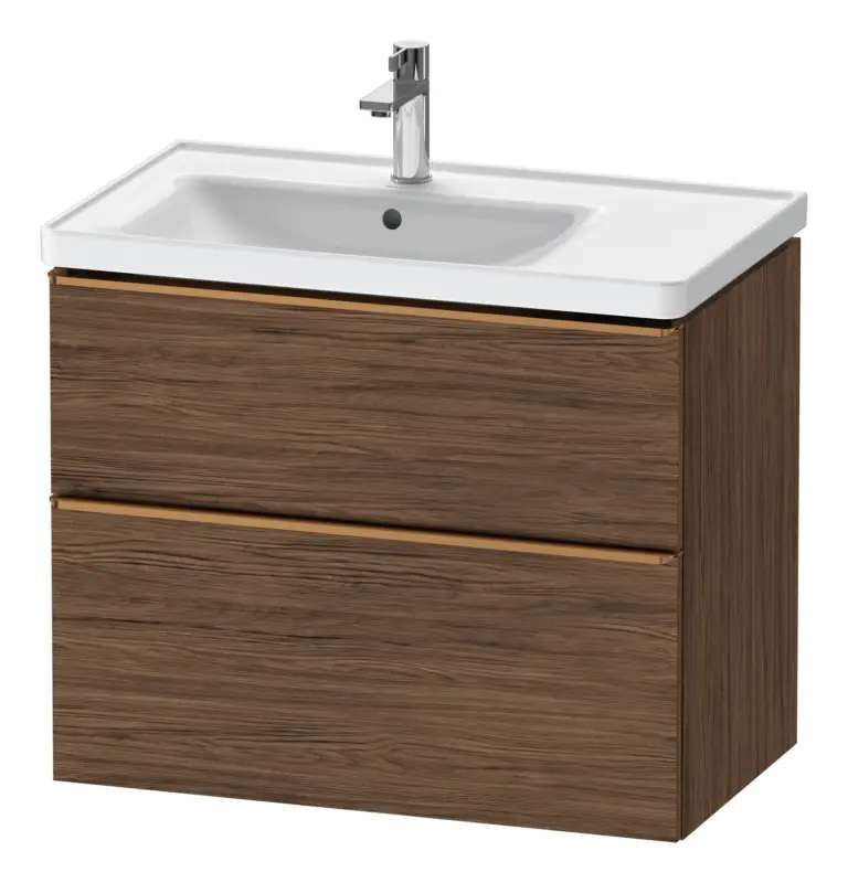 Beliebt Duravit D-Neo Waschtischunterschrank für 236980 mit 2 Auszügen Griff Bronze Gebürstet 784 x 625 x 452 mm - Nussbaum dunkel Matt