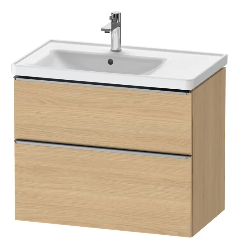 Duravit D-Neo Waschtischunterschrank für 236980 mit 2 Auszügen Griff Edelstahl Gebürstet 784 x 625 x 452 mm - Eiche Natur Matt Geprüft